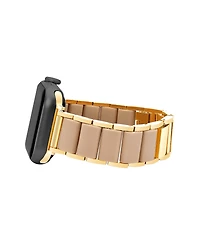 Anne Klein Women's Gold-Tone Alloy Metal and Taupe Silicone Bracelet designed for Apple Watch 42mm (Series 1-3 only) & 44/45/46/49mm (Ultra & Ultra 2)