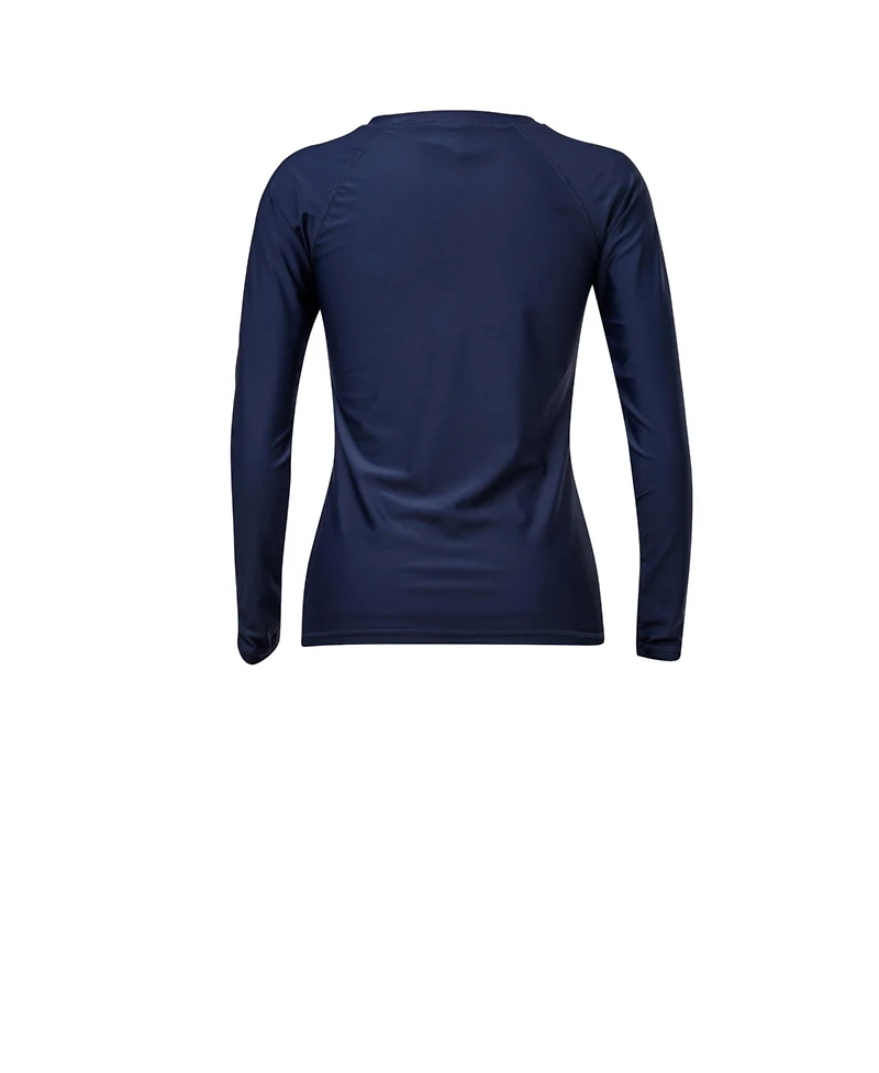 Ladies Navy Half Zip Ls Rash Top