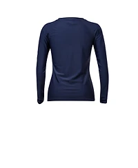 Ladies Navy Half Zip Ls Rash Top