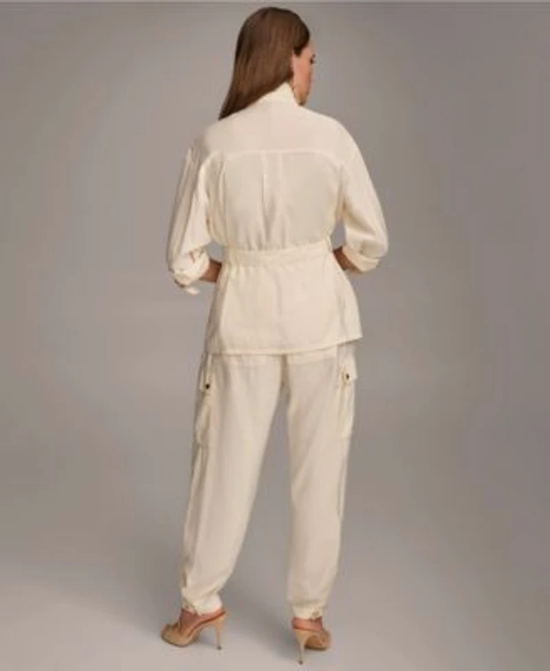 Donna Karan New York Womens Utility Jacket Belted Cargo Pants
