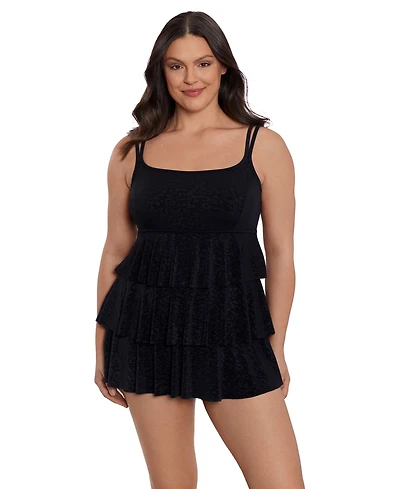 Longitude by Mimi Flamingo Women's Triple Tier Swim Dress