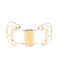Barse Luster Genuine Yellow Agate Rectangle Cuff Bracelet