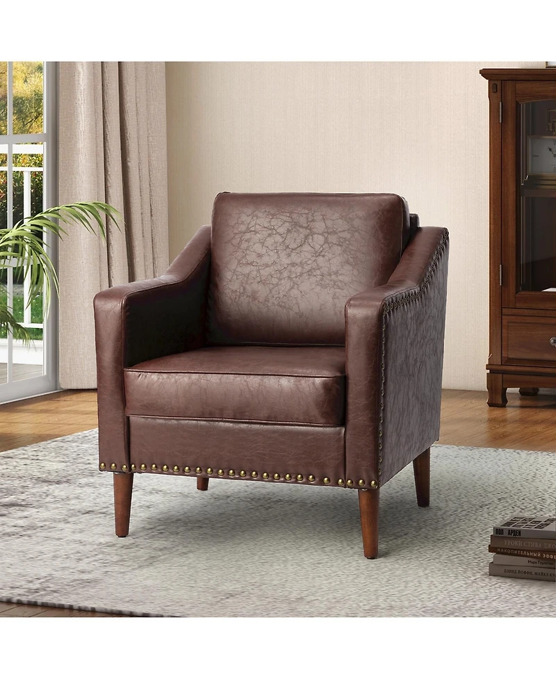 Karena Transitional Armchair with Nailhead Trims