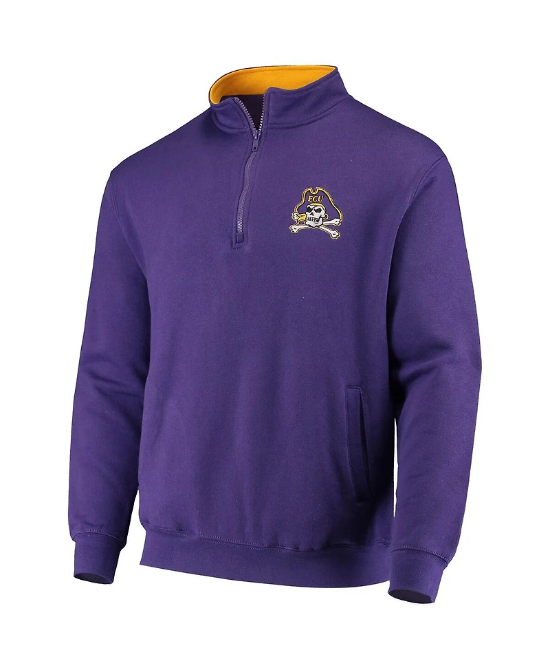 Men's Colosseum Purple Ecu Pirates Tortugas Logo Quarter-Zip Jacket
