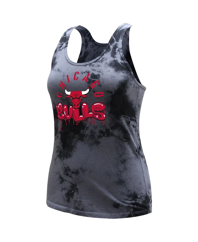 Women's Stadium Essentials Charcoal Chicago Bulls Street Art Dark Crystal Washed Tank Top