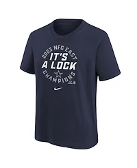 Big Boys and Girls Nike Navy Dallas Cowboys 2023 Nfc East Division Champions Locker Room Trophy Collection T-shirt