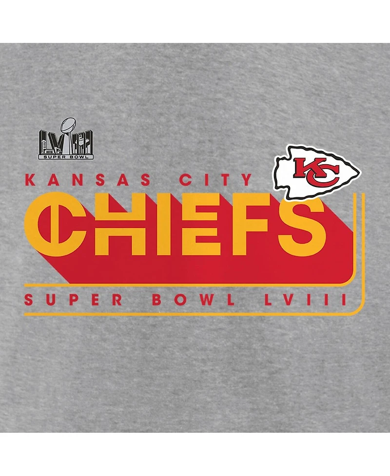 Men's Fanatics Heather Gray Kansas City Chiefs 2023 Afc Champions Two-Sided Roster Big and Tall T-shirt