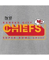 Men's Fanatics Heather Gray Kansas City Chiefs 2023 Afc Champions Two-Sided Roster Big and Tall T-shirt