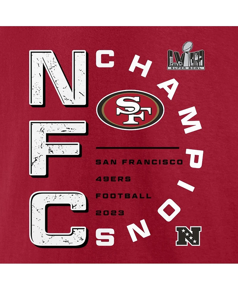 Men's Fanatics Scarlet San Francisco 49ers 2023 Nfc Champions Right Side Big and Tall T-shirt