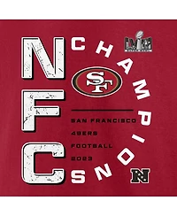 Men's Fanatics Scarlet San Francisco 49ers 2023 Nfc Champions Right Side Big and Tall T-shirt