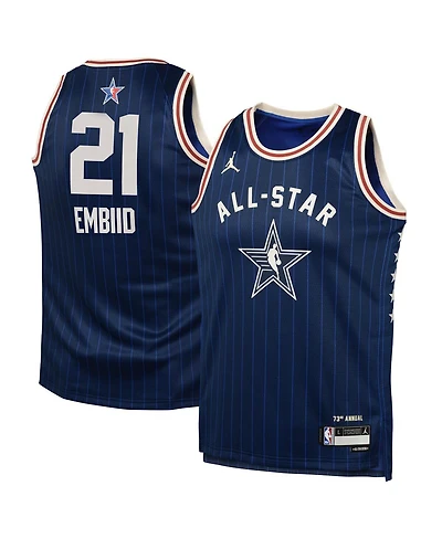 Big Boys Jordan Joel Embiid Navy 2024 Nba All-Star Game Swingman Jersey