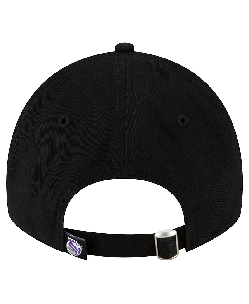 Men's New Era Black Sacramento Kings Team 2.0 9TWENTY Adjustable Hat