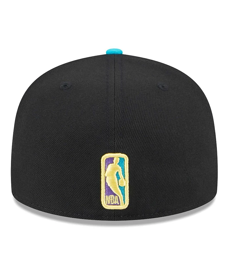 Men's New Era Black, Turquoise Philadelphia 76ers Arcade Scheme 59FIFTY Fitted Hat