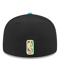 Men's New Era Black, Turquoise Philadelphia 76ers Arcade Scheme 59FIFTY Fitted Hat