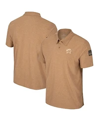 Men's Colosseum Khaki Maryland Terrapins Oht Military-Inspired Appreciation Cloud Jersey Desert Polo Shirt