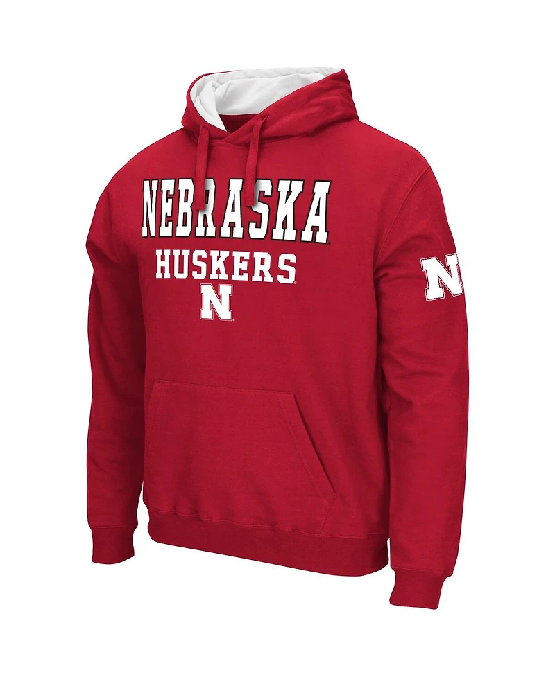 Men's Colosseum Scarlet Nebraska Huskers Sunrise Pullover Hoodie
