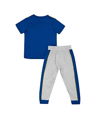 Toddler Boys and Girls Colosseum Royal, Heather Gray Pitt Panthers Ka-Boot-It Jersey Pants Set