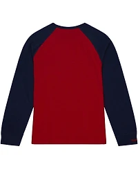 Men's Mitchell & Ness Red Ole Miss Rebels Legendary Slub Raglan Long Sleeve T-shirt