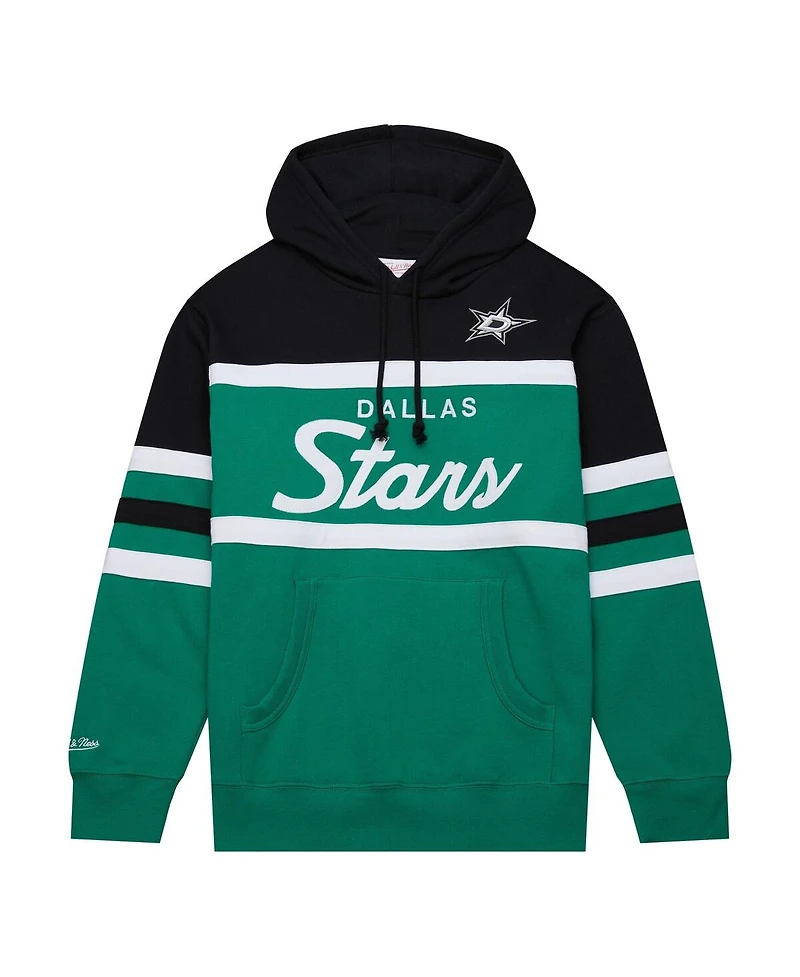 Men's Mitchell & Ness Kelly Green, Black Dallas Stars Head Coach Pullover Hoodie
