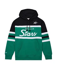 Men's Mitchell & Ness Kelly Green, Black Dallas Stars Head Coach Pullover Hoodie