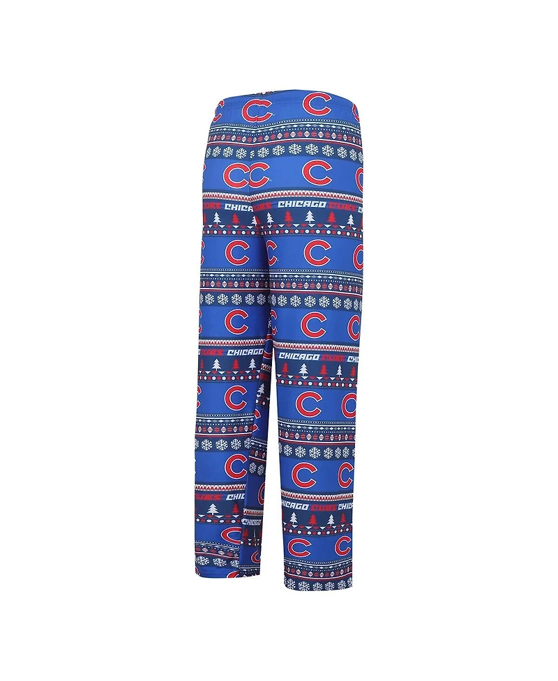 Men's Concepts Sport Royal Chicago Cubs Knit Ugly Sweater Long Sleeve Top and Pants Set