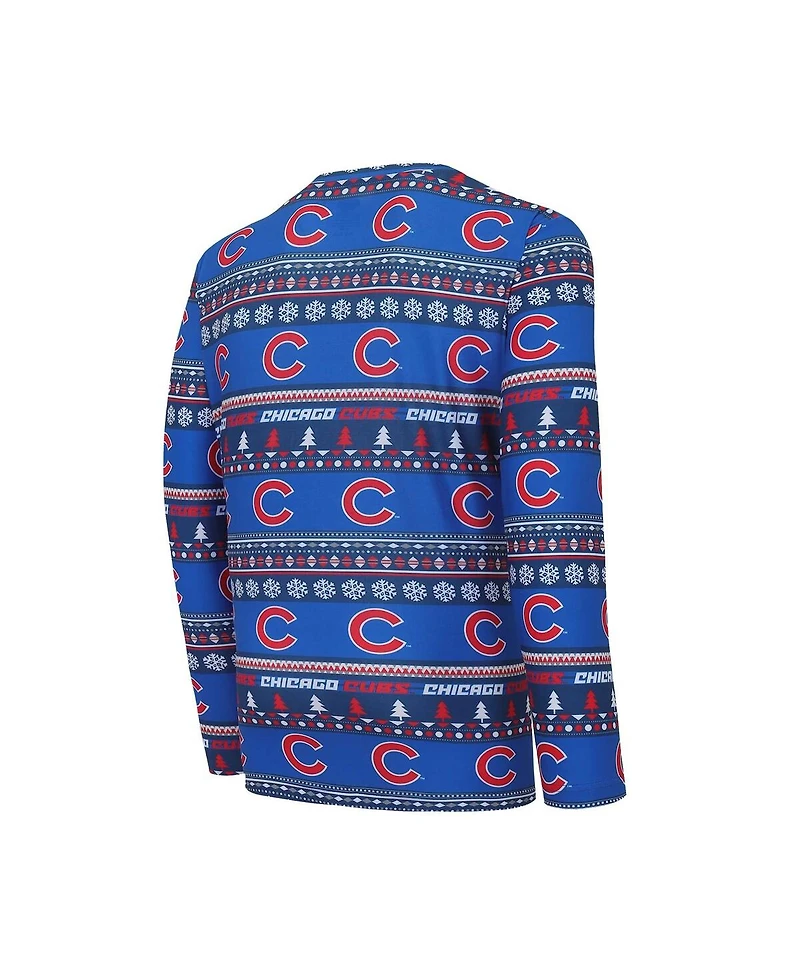 Men's Concepts Sport Royal Chicago Cubs Knit Ugly Sweater Long Sleeve Top and Pants Set