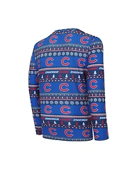 Men's Concepts Sport Royal Chicago Cubs Knit Ugly Sweater Long Sleeve Top and Pants Set
