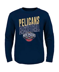 Little Boys and Girls Navy New Orleans Pelicans Showtime Long Sleeve T-shirt