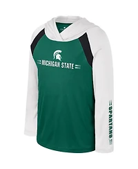 Big Boys Colosseum Green Michigan State Spartans Eddie Multi-Hit Raglan Long Sleeve Hoodie T-shirt