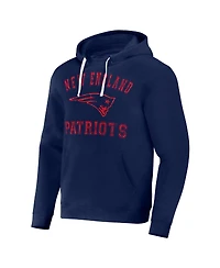 Men's Nfl x Darius Rucker Collection by Fanatics Navy Distressed New England Patriots Coaches Pullover Hoodie
