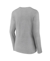 Women's Fanatics Heather Gray Oklahoma Sooners Evergreen Campus Long Sleeve V-Neck T-shirt