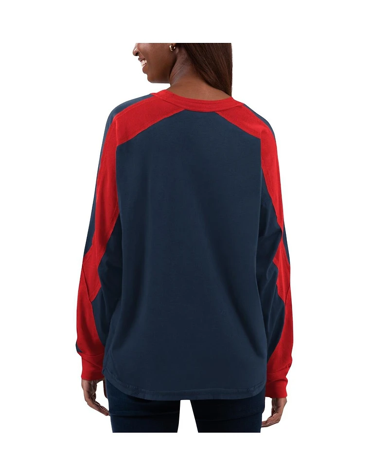 Women's G-iii 4Her by Carl Banks Navy, Red Boston Red Sox Smash Raglan Long Sleeve T-shirt