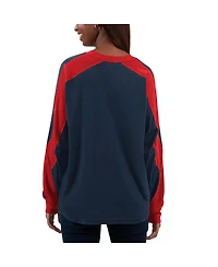 Women's G-iii 4Her by Carl Banks Navy, Red Boston Red Sox Smash Raglan Long Sleeve T-shirt