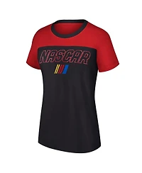 Women's G-iii 4Her by Carl Banks Black Nascar Merchandise Cheer Color Blocked T-shirt