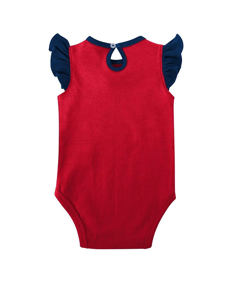 Baby Girls Navy, Red New England Patriots Spread the Love 2-Pack Bodysuit Set