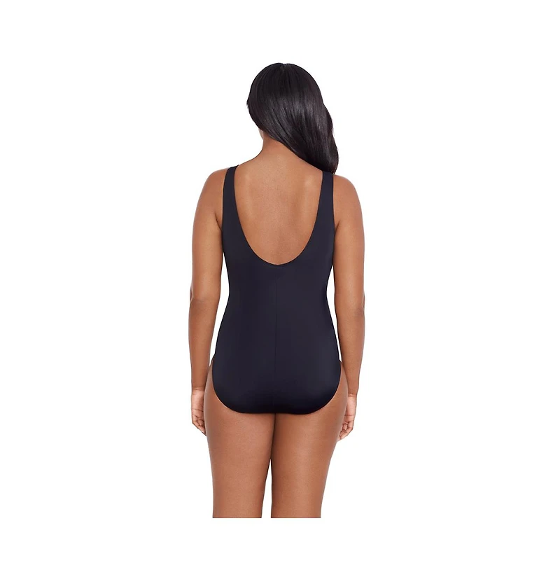 Longitude by Mimi Flamingo Women's Block It Up 8 Overlay Fank Tank One Piece