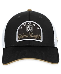 Men's Fanatics Black, White Vegas Golden Knights Fundamental Adjustable Hat
