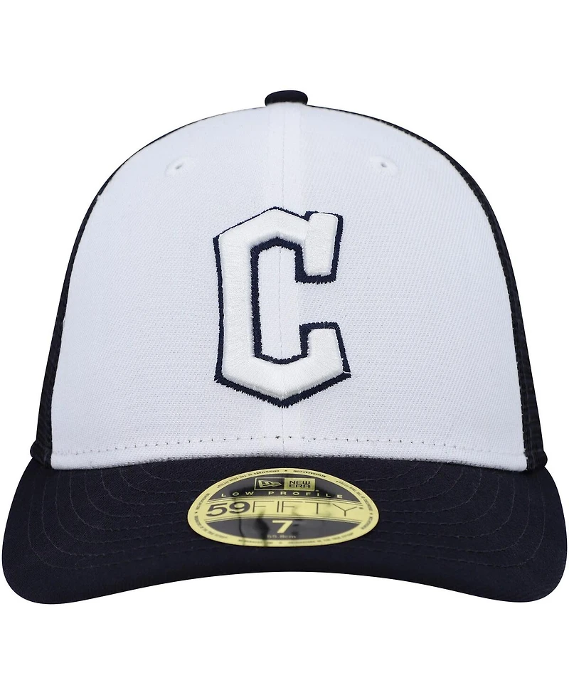 Men's New Era White, Navy Cleveland Guardians 2023 On-Field Batting Practice Low Profile 59FIFTY Fitted Hat