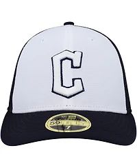 Men's New Era White, Navy Cleveland Guardians 2023 On-Field Batting Practice Low Profile 59FIFTY Fitted Hat
