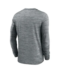Men's Nike Heather Gray Los Angeles Chargers Sideline Team Velocity Performance Long Sleeve T-shirt