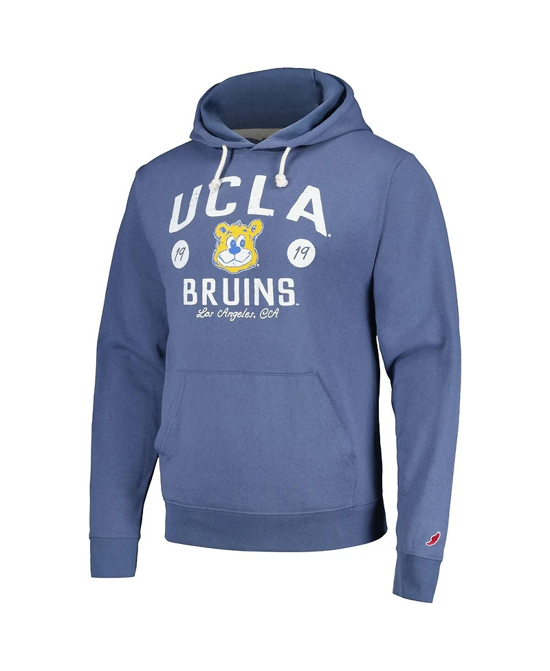Men's League Collegiate Wear Blue Distressed Ucla Bruins Bendy Arch Essential Pullover Hoodie