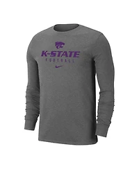 Men's Nike Heather Gray Kansas State Wildcats Changeover Long Sleeve T-shirt