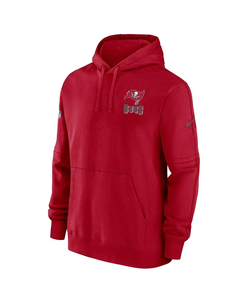 Men's Nike Red Tampa Bay Buccaneers Sideline Club Fleece Pullover Hoodie