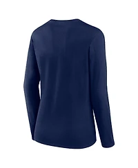 Women's Fanatics Navy Tennessee Titans Plus Foiled Play Long Sleeve T-shirt