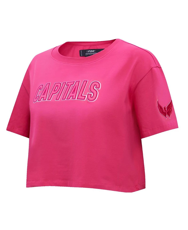 Women's Pro Standard Washington Capitals Triple Pink Cropped Boxy T-shirt
