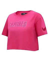 Women's Pro Standard Washington Capitals Triple Pink Cropped Boxy T-shirt