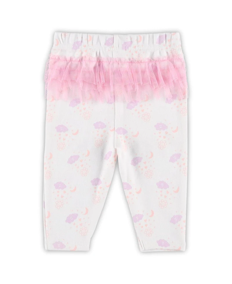 Baby Girls White Cleveland Browns Spreading Love Bodysuit and Tutu Leggings Set