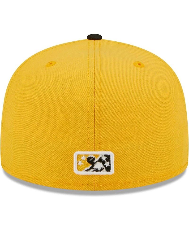 Men's New Era Yellow Bradenton Marauders Authentic Collection 59FIFTY Fitted Hat