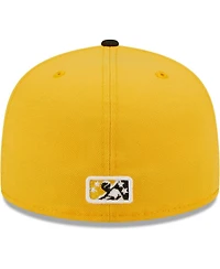 Men's New Era Yellow Bradenton Marauders Authentic Collection 59FIFTY Fitted Hat
