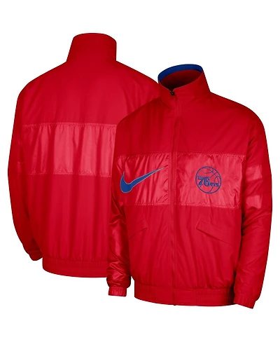 Men's Nike Red Philadelphia 76ers Courtside Versus Capsule Full-Zip Jacket